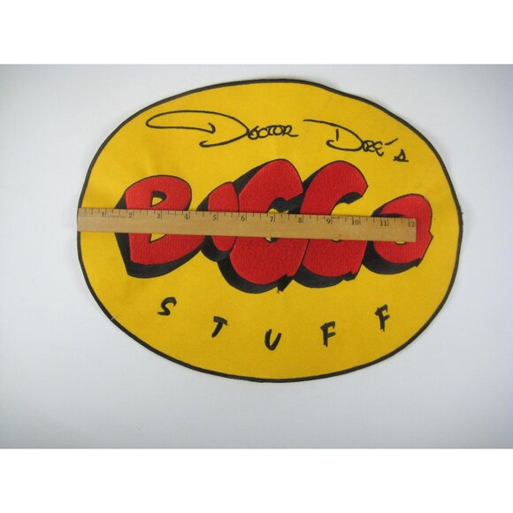 Doctor Dees Bigga Stuff Patch Oval Yellow Red Embroidered Applique Patch - Picture 3 of 6